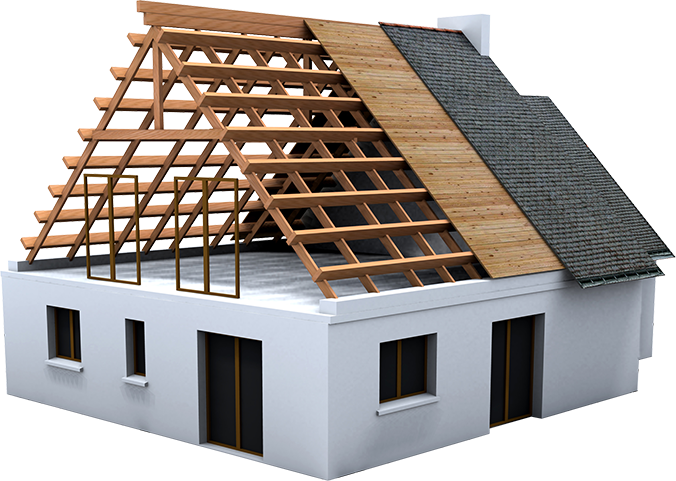 An image of a wooden-roofed home.